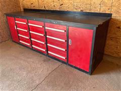 Steel 12 Drawer Shop Bench 