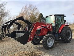 2016 Massey Ferguson 4610M MFWD Tractor W/Loader 