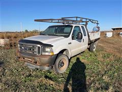 2003 Ford F250 4x4 Extended Cab Flatbed Service Pickup 