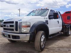2008 Ford F550 4x4 Extended Cab Flatbed Pickup 