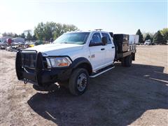 2012 RAM 5500 4x4 Crew Cab Flatbed Pickup 