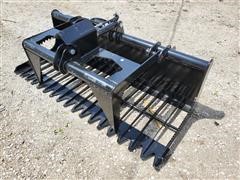 2022 KC Brand Skid Steer Mount Rock & Brush Grapple 