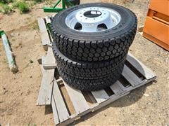 225/70R19.5 Truck Tires W/ Rims 