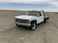1990 Chevrolet 3500 4x4 Extended Cab Flatbed Pickup 