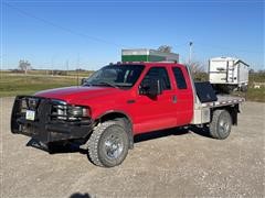 1999 Ford F250 Super Duty 4x4 Extended Cab Flatbed Pickup 