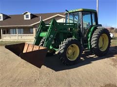 1993 John Deere 6400 MFWD Tractor W/Loader 