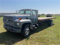 1989 Ford F600 S/A Flatbed Truck 