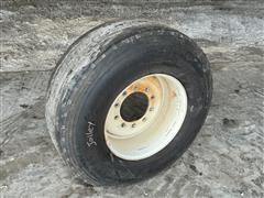 425/65R22.5 Truck Tire On 10-bolt Implement Rim 