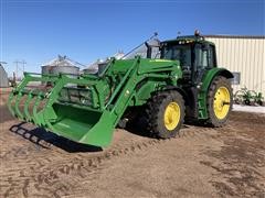 2017 John Deere 6155M MFWD Tractor W/Loader 