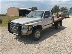 1999 Dodge Magnum 2500 4x4 Flatbed Pickup W/ Spike Bale Bed 