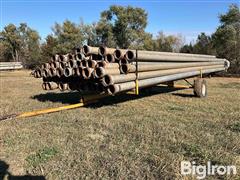 6” Aluminum Main Line Irrigation Pipe W/Trailer 