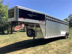 2015 TravAlum T/A Gooseneck Livestock Trailer 