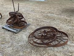 Antique Steel Spoked Wheels 