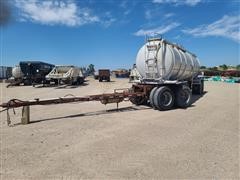 1990 Trailmaster T/A Aluminum Tanker Trailer W/Tandem Front Dolly 