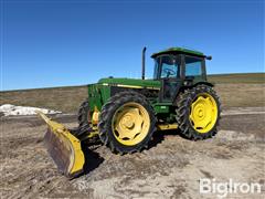 1989 John Deere 2955 MFWD Tractor W/Degelman Front Blade 