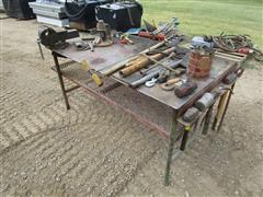 Shop Built Metal Shop Bench & Tools 