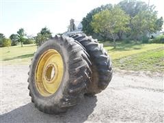 John Deere Rear Tractor Dual Wheels And 20.8-38 Tires 