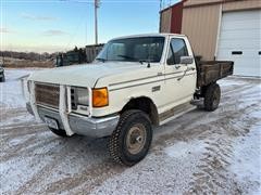 1989 Ford F350 4X4 Flatbed Pickup 