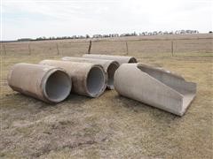 Misc Used Cement Drainage Culvert Sections 