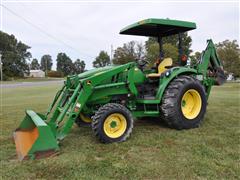 2015 John Deere 4066R MFWD Compact Utility Tractor W/Loader & Backhoe 