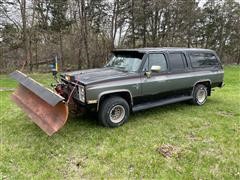 1985 Chevrolet K10 Suburban 4x4 SUV W/ Hydraulic Blade 