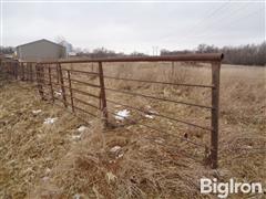 Freestanding 24' Steel Livestock Panel W/ Swinging Gate 