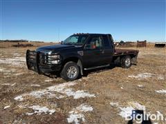 2008 Ford F250 Super Duty 4x4 Crew Cab Flatbed Pickup 