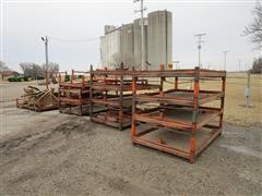 Stackable/Buildable Metal Storage Shelving & John Deere Parts 