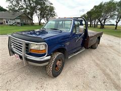 1997 Ford F350 XLT 4x4 Pickup W/DewEze Bale Bed 