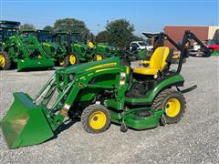 2018 John Deere 1025R MFWD Compact Utility Tractor W/Attachments 