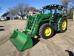 2014 John Deere 6105R MFWD Tractor W/JD H340 Loader 