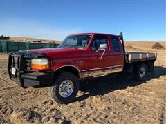 1997 Ford F250 4x4 Extended Cab Flatbed Pickup 