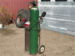 Oxy Acetylene Torch Set On Cart 