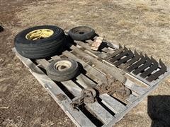 16” Spare Implement Tire/Rim, Scarifier Teeth, Chain Hoist 