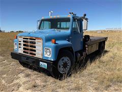 1981 International 1854 S-Series S/A Flatbed Winch Truck W/Rolling Tailboard & Gin Poles 