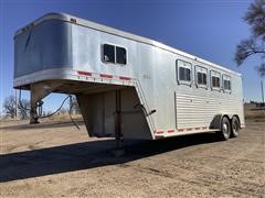 1995 Featherlite 4 Horse Slat T/A Gooseneck Trailer 