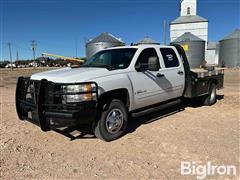 2008 Chevrolet 3500HD 4x4 Crew Cab Flatbed Pickup 