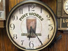 Pint Works Irish Pub Clock 