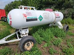 1000-Gallon Anhydrous Ammonia Tank On Running Gear 