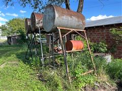 300 Gallon Fuel Barrels On Stands 