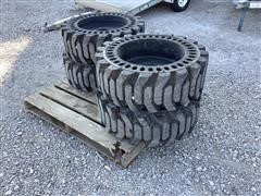 Solid Flex Solid Rubber Skid Steer Tires W/rims 