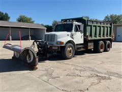 2000 International 4900 6x4 T/A Dump Truck W/Sander & Snowplow 