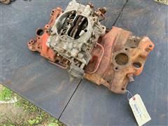 1965 Chevrolet 327ci Intake Manifold & Carburetor 