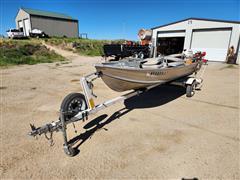 1992 Lowe V 1457 14' Aluminum Fishing Boat 