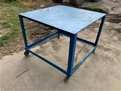 Shop Built 4’ X 4’ X 37” Portable Work Bench 