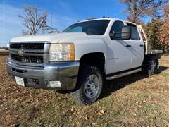 2008 Chevrolet 2500 HD Silverado 4x4 Crew Cab Flatbed Pickup 