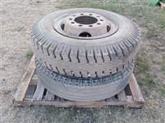 10.00x20 Tires On Steel Stud Pilot Wheels 