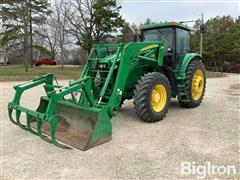 2004 John Deere 7820 MFWD Tractor W/746 Loader-Grapple 