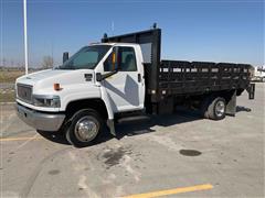 2007 GMC C5500 S/A Stake Body Flatbed Truck W/Power Liftgate 