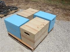 Wooden Toy Boxes W/Lids 